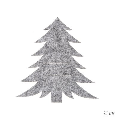 Orion Žepek za jedilni pribor Stromek siv, 18 x 18cm, set 2 kos