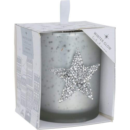 Різдвяна декоративна свічка Star, 8 x 10 см, сріблястий