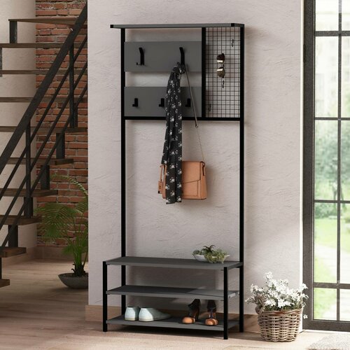 Vešiak s botníkom Nomad Anthracite and Black