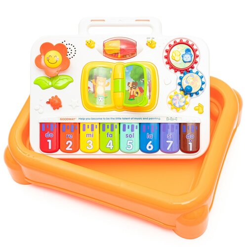 Baby Mix Wielofunkcyjny muzyczny stolik edukacyjny 3w1, żółty