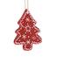 Ceramiczna dekoracja wisząca Choinka, 9 x 8,7 x 1 cm, czerwony piernik