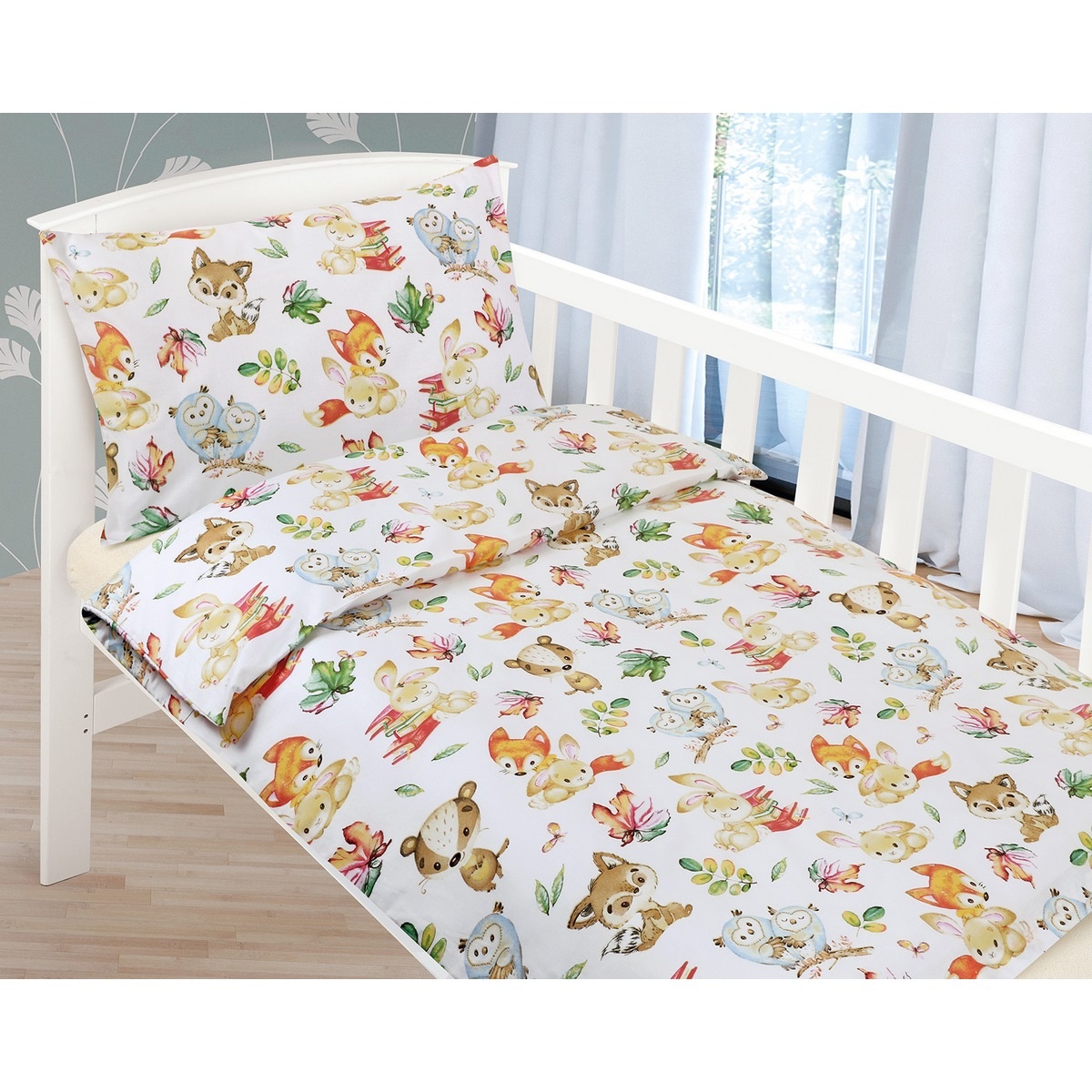 Poza Lenjerie de pat din bumbac, pentru copii, AgataAnimale, 90 x 135 cm, 45 x 60 cm