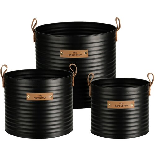 Komplet kovových obalov na cvetlice Green Shop, 3kos