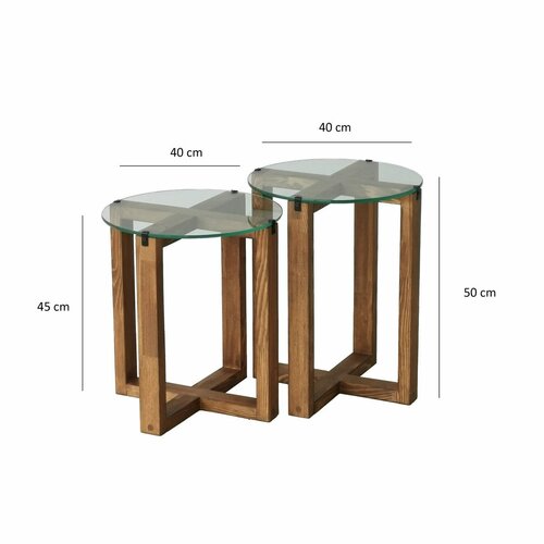 Komplet stranskih mizic Amalfi Walnut, 2 kos