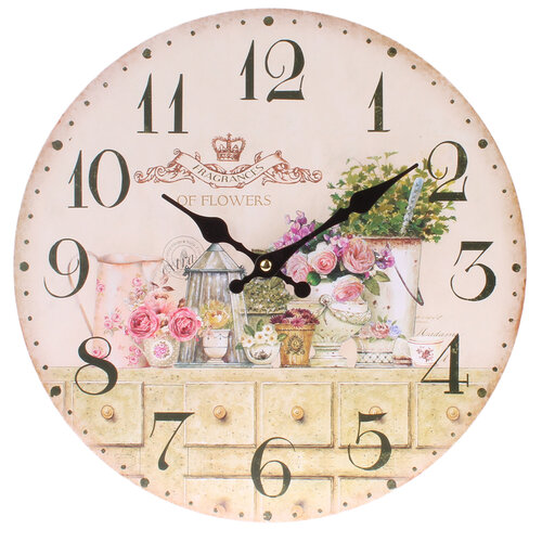 Nástěnné hodiny Flowers, pr. 34 cm