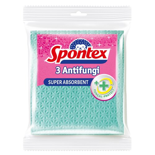 Lavetă cu burete Spontex Antifungi, 3 buc