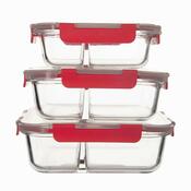 Tavă de copt divizată Orion cu capac din plastic,18 x 13,5 x 6 cm