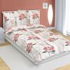 Bellatex Baumwollbettwäsche Blüte rot, beige,