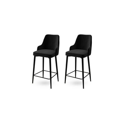 Sada barových židlí Enox Black and Black, 2 ks