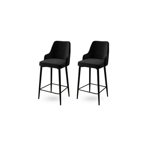 Barstuhl-Set Enox Black and Black, 2 Stück