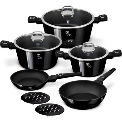 BerlingerHaus Set de vase cu suprafață din titan Black Vantage, 10 piese