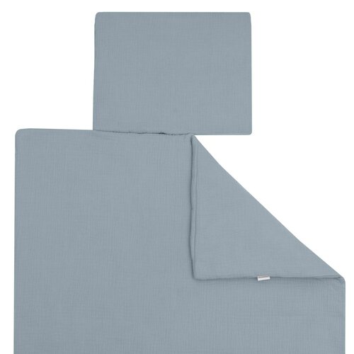 New Baby Musselin-Set mit Füllung blau, 80 x 70 cm