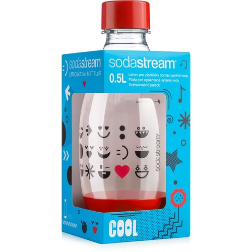 SodaStream Szmájli gyermek palack, 0,5 l, piros