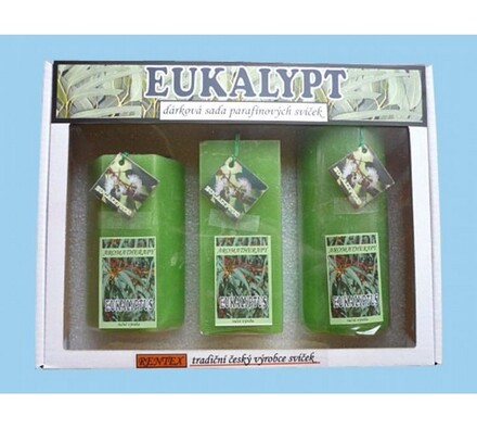 Darčeková sada parafínových sviečok eukalyptus