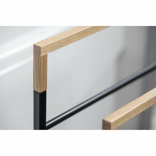 SAPHO Ska308 Ska Handtuchhalter 55 x 80 x 20 cm, schwarz matt/Eiche