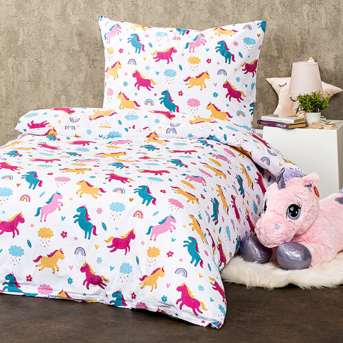 4Home Dětské bavlněné povlečení Unicorn, 140 x 200 cm, 70 x 90 cm