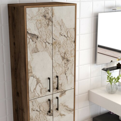Skriňa Berlin Walnut and White Marble