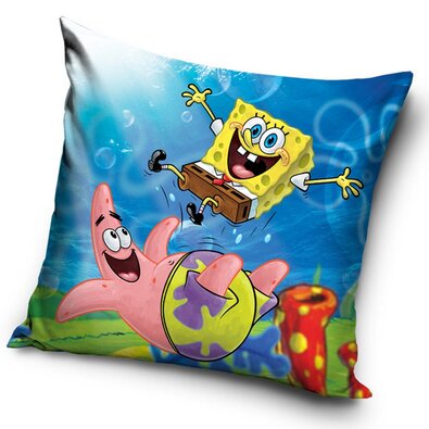 Prevleka za blazino Sponge Bob in Patrikovatrampolina, 40 x 40 cm