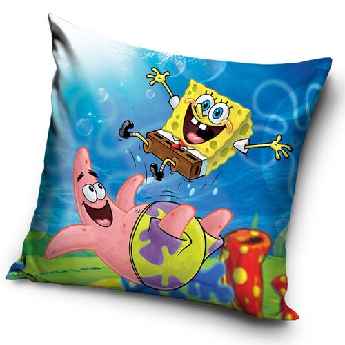 Prevleka za blazino Sponge Bob in Patrikovatrampolina, 40 x 40 cm