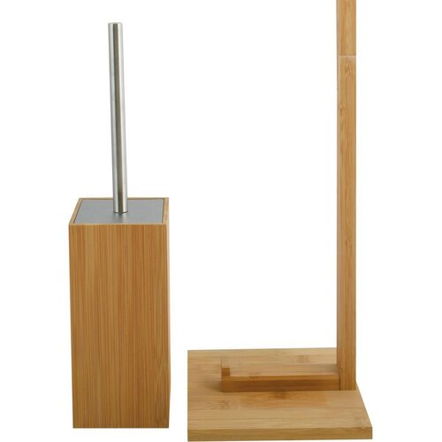 MSV Bambusov držalo za toaletni papir s krtačo 19 x 19 x 70,5 cm