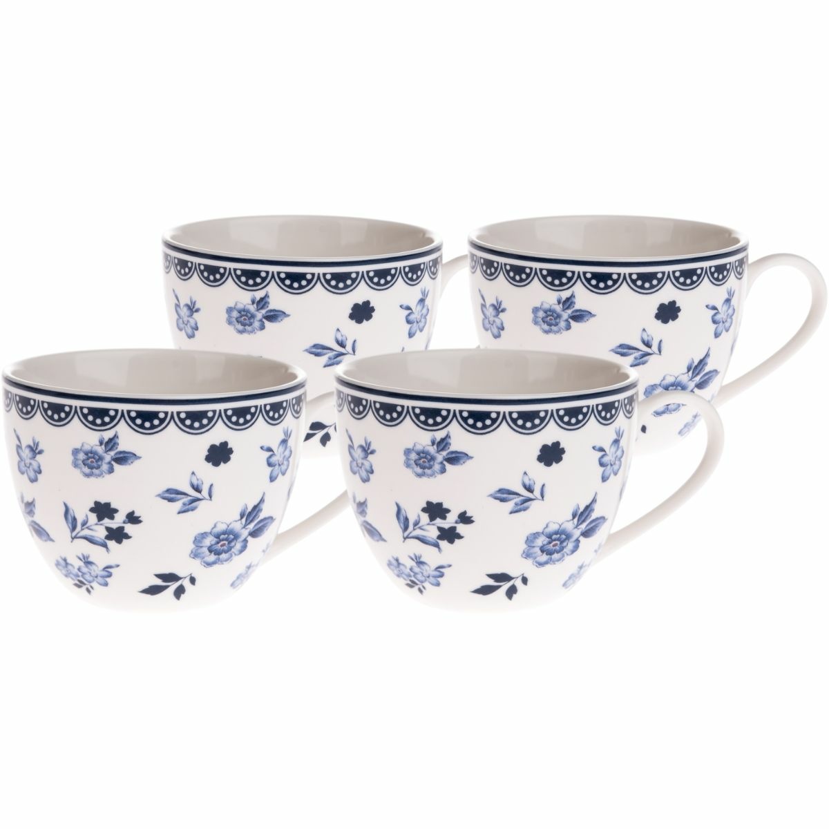 Floral porcelán csésze szett 4 darabos, 90 ml