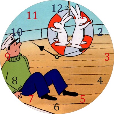 Nástenné hodiny Bob a Bobek, 34 cm