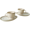 Set of 2 ceramic cups with saucers Rustic Cream215 ml