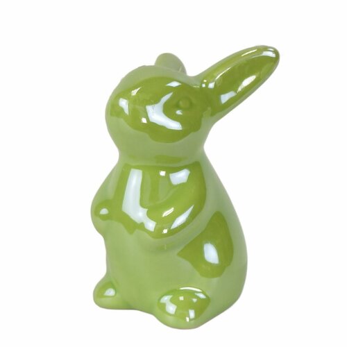 Iepuraș de Paște din ceramică Verde verde, 8 cm