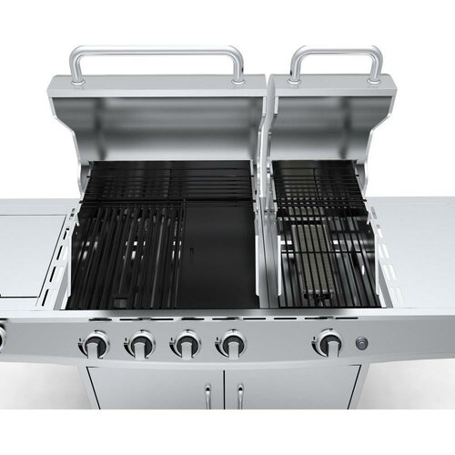 Lincoln Gázgrill rozsdamentes acélból és oldalsó + INFRA égővel