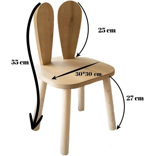 Set pentru copii cu măsuță și 2 scaune Bunny TwoChair Set - Brown