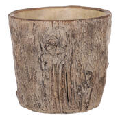 Blumenübertopf Holz, 21 x 19 cm, Betonbraun  ,