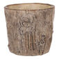 Blumenübertopf Holz, 21 x 19 cm, Betonbraun  ,