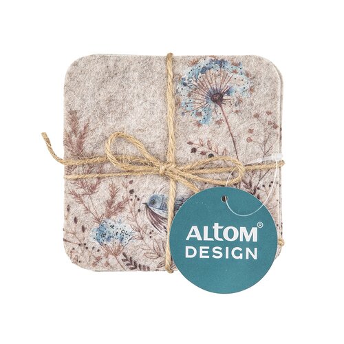 Altom Plstena podlaga pod skodelico Serenity 10 x10 cm, komplet 4 kos