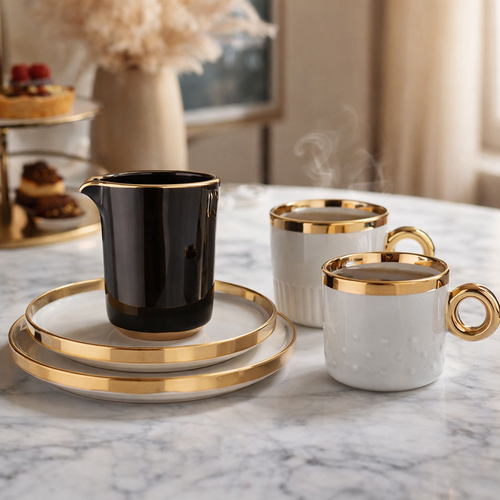 Altom Dzbanuszek porcelanowy do mleka Palazzo 250 ml, czarny