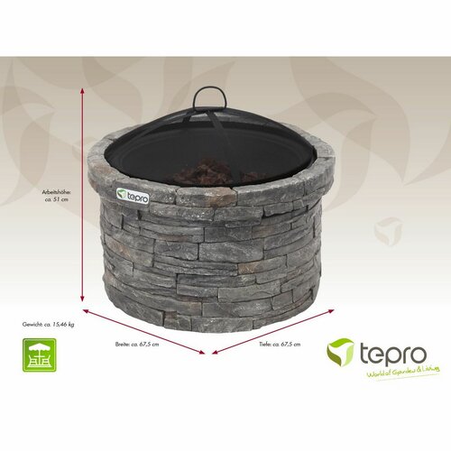 Tepro 1074 Ognjišče Gladstone, premer 68 cm