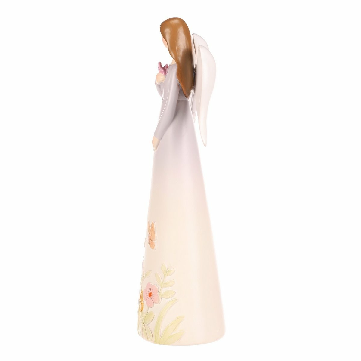 Dekorace figurka květinový anděl, sv. fialová, 9 x 6 x 21 cm, polyresin - thumb (2)