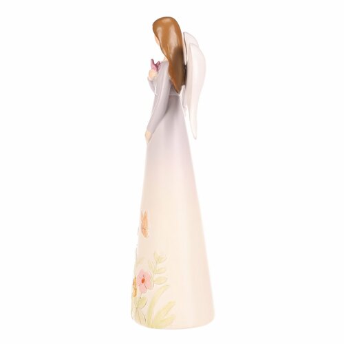 Dekoracija figurka cvetlični angel, sv. vijolična,9 x 6 x 21 cm, poliresin