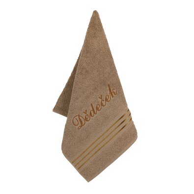 Bellatex Froté brisa z vezenim Dedek rjava, 50 x100 cm