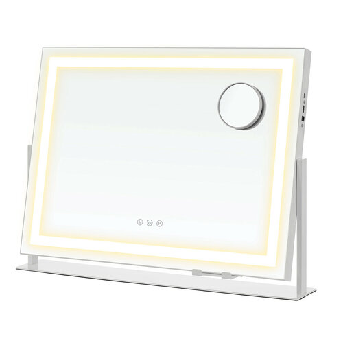 Kosmetické zrcadlo GLOW Frame se stmívatelným LED osvětlením a USB
