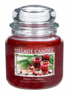 Village Candle Vonná sviečka Vianočné brusnice- Festive Cranberry, 397 g