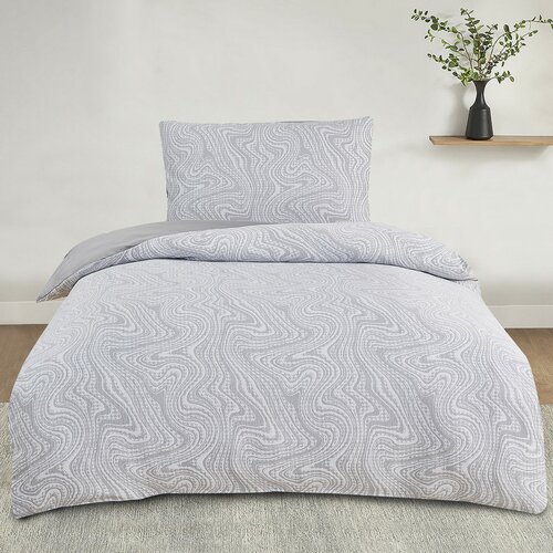 Jacquard-Bettwäsche Colorado grau, 140 x 200 cm, 70 x 90 cm