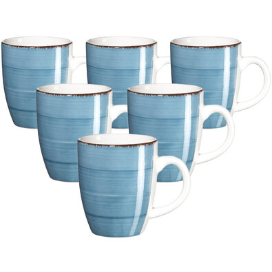 Mäser Set keramičnih skodelic Bel Tempo 380 ml, 6kosov, modra