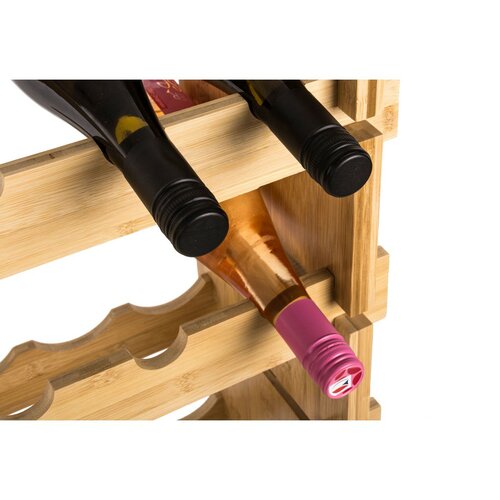 Raftier de vin din bambus G21, 72 sticle