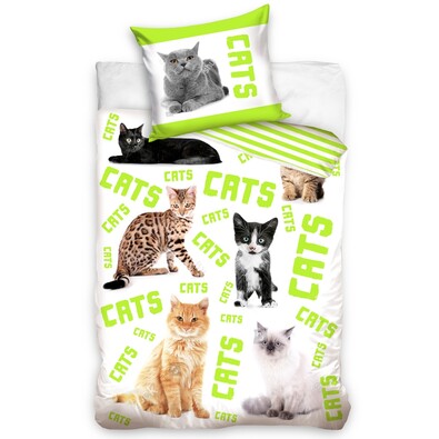 Cats pamut ágynemű, 140 x 200 cm, 70 x 80 cm