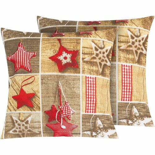 Bellatex Vánoční povlaky na polštář Patchwork, 40 × 40 cm, 2 ks