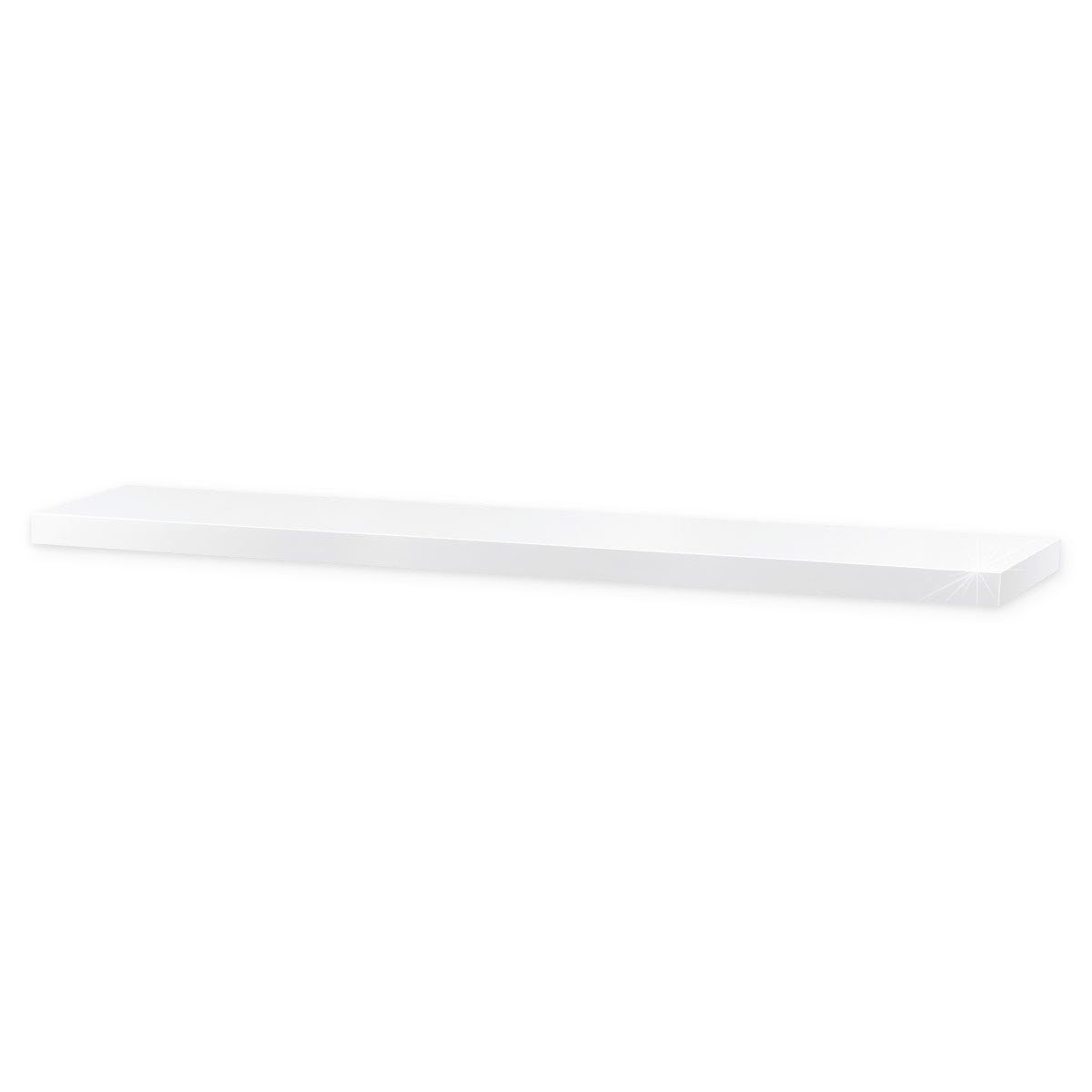 Nástěnná polička lesklá 120 cm, bílá, 120 cm