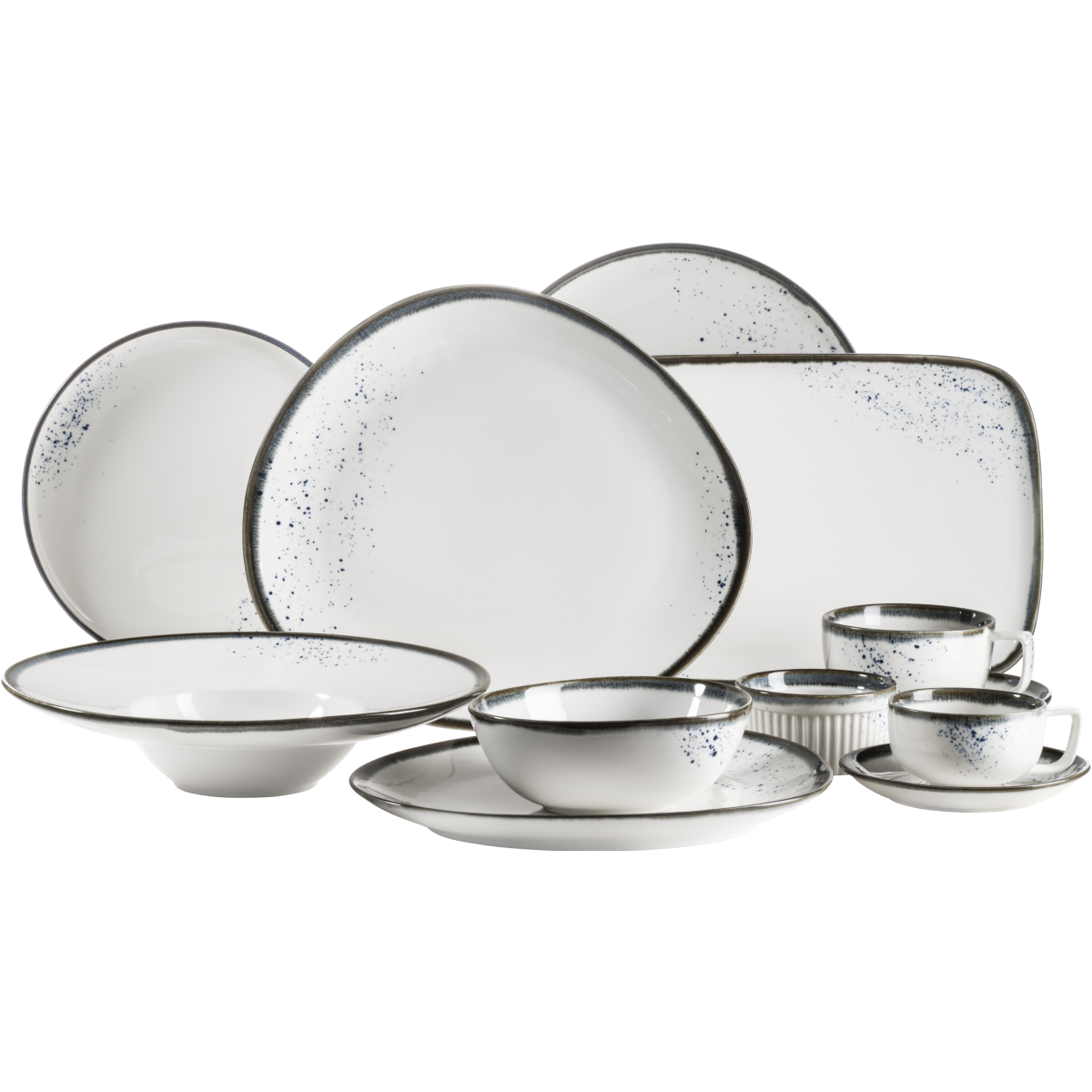 Mäser Gurmánský talíř Pintar White modré tečky 26 cm - thumb (1)