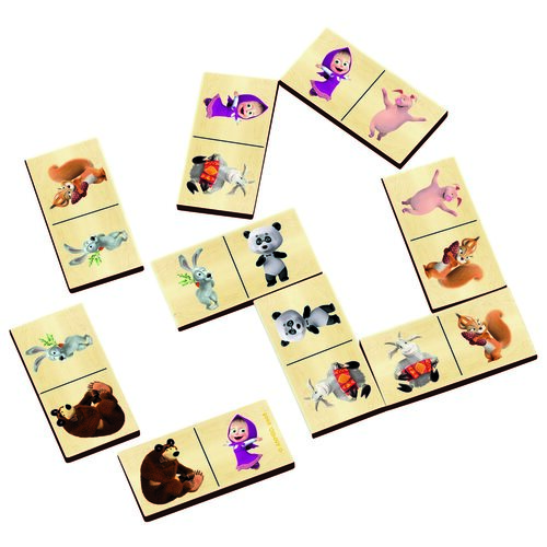 Domino Bino Masha și ursul, 18 x 4,5 x 12 cm