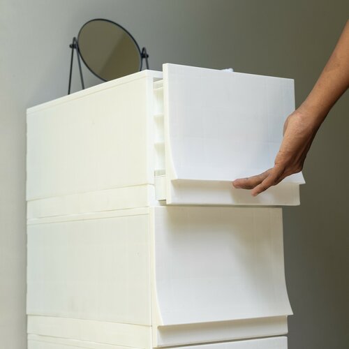 Modulární úložný box Wave twin Snow bez koleček 54,6 x 43,4 x 22 cm