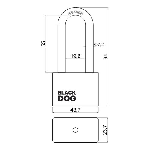 Lacăt din oțel RV.BLACKDOG.40.PL